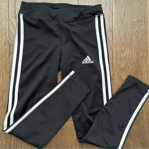 Adidas Youth 3-Stripe Aeroready Training Leggings  - Size M (11-12Y) - Picture 5 of 8